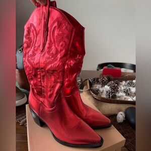 Billini Red Western Cowboy Boots